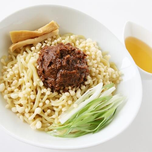 和節仕立ての油そば~サバとエビの味噌玉添え~